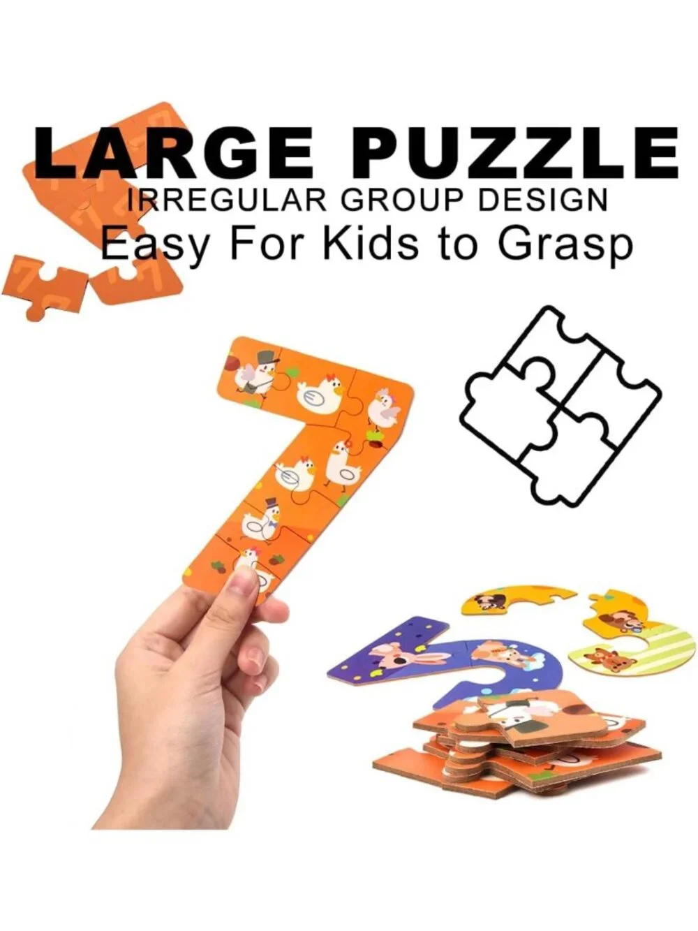 Montessori Wooden Number Puzzles for Kids 3-5 | Educational Learning Toys